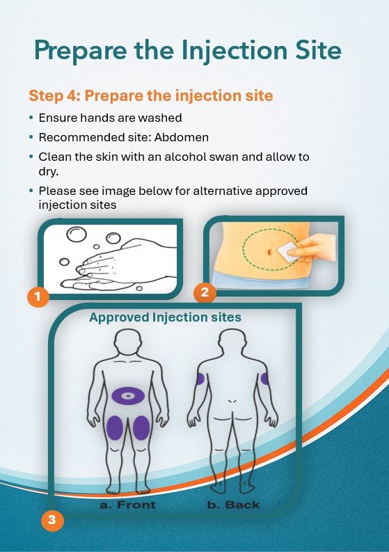 Clean the injection site thoroughly and allow the area to dry before use.
